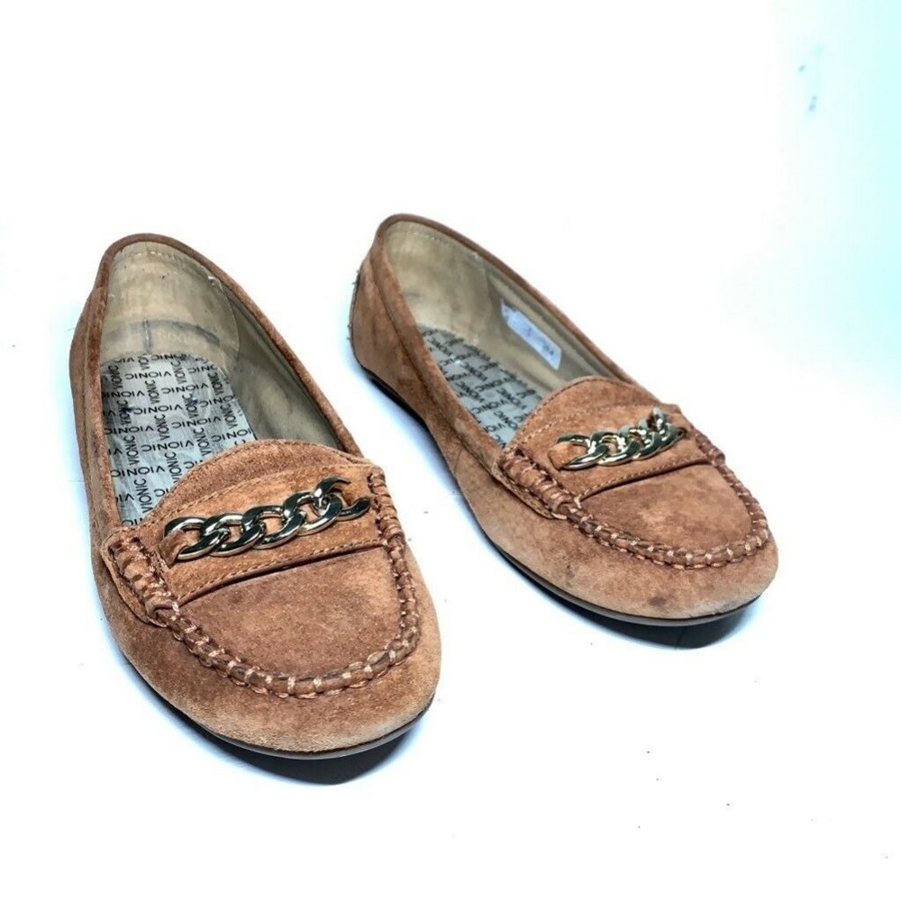 Vionic Womens Mesa Ballet Flat Shoes Tan Brown Cha